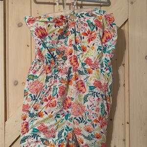 Floral Strapless Jumpsuit Size 2X